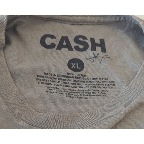 Johnny‎ Cash Men's Walk the Line Cotton Graphic Tee Tan Size XL NWOT - Picture 3 of 5